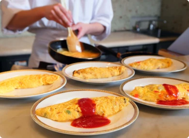 写真：オープンキッチン食事例3