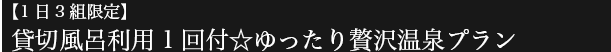 【1日3組限定】貸切風呂利用1回付☆ゆったり贅沢温泉プラン