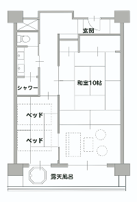 間取り図：露天風呂付客室