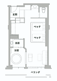 間取り図：最上階 展望風呂付 グランドツイン