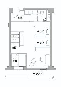 間取り図：最上階 デラックスツイン 