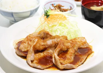 写真：那須三元豚 ロース生姜焼き定食